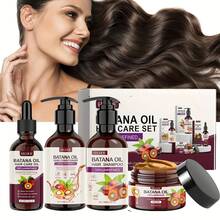 EELHOE Batana Oil Volumizing Hair Care Set Easily Creates Smooth Hair And Nourishes Scalp Hair - Complete 4-Piece Kit Includes Shampoo, Conditioner, Hair Mask & Scalp Oil, Deep Moisturizing & Smoothing Formula For All Hair Types, Ideal Gift For Christmas - Batana Oil Volumizing Hair Care Set - View 2