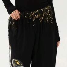1pc New Belly Dance Sequin Tassel Hip Scarf Belly Dance Costume Women's Belly Dance Practice Belt Triangle Hip Scarf - Multicolor - View 10