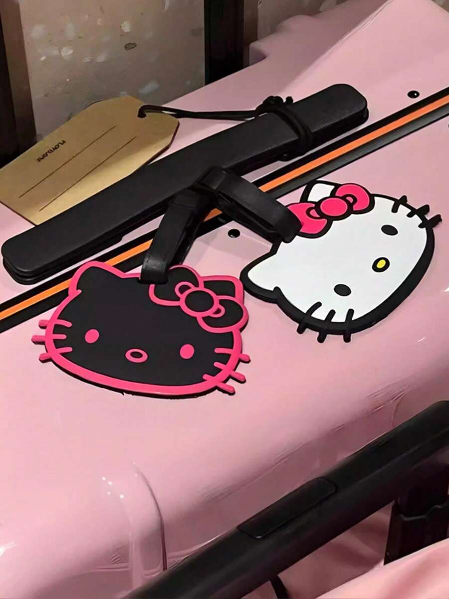 SANRIO Cartoon Luggage Tag, With Silicone Strap, Travel Bag Label, Luggage Tag,Suitable For Holiday Travel Essentials, Travel Backpack, Travel Bag, Suitcase, Travel Gear, Back To School Backpack, School Supplies - 彩色 - 查看 1