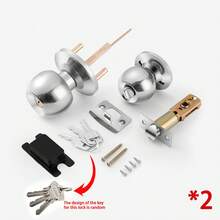 Satin Stainless Steel Lockable Entrance Door Handle - Standard Ball Design, Suitable For Indoor And Outdoor, With Privacy Function - Silver - View 14