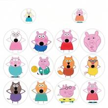 500张/卷，野猪贴纸卷，野猪一家趣味卡通贴纸，小妹妹，贴纸，儿童卡通贴纸，动漫周边，可爱贴纸，婴儿贴纸，卷装贴纸，圆形贴纸，防水贴纸 - 多色的 - 查看 4