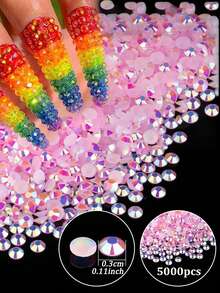 3mm 5000pcs/4mm 4000pcs Resin Rhinestones With Flatback Round Bead Charm Gem Stone Jewelry Diamond For Manicure - Multicolor - View 42