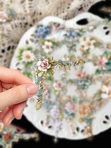 50pcs Floral Photo Frame Stickers For Notebooks, Diaries And Phone Cases PET Material Decorative Decals - A - View 6