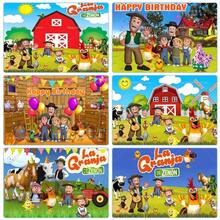 "Zenón's Farm" Themed Backdrop - Featuring A Charming Cartoon Farm Animal Style, Ideal For Birthday Party Decorations And Photography Backgrounds. It Also Serves As An Indoor Decorative Tapestry, Bedroom Wall Hanging, Or General Wall Art (Equipped With Four Hanging Grommets). - Kiểu C - Xem 7
