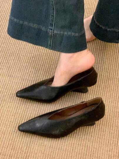 2025 New Retro Elegant Wedge Pointed Toe Loafers, Versatile Comfortable Commuting & Evening Wear Shoes For Women