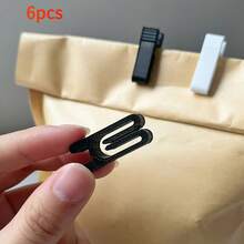 6 pièces Clips de sac alimentaire blanc/6 pièces Clips de sac alimentaire noir, Clips de scellage de sac alimentaire légers et durables, Ustensiles de cuisine - Voir 1