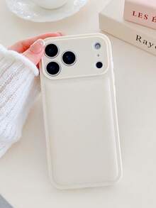 1pc Minimalist Solid Color Leather Texture High-Quality Phone Case Compatible With IPhone 17/17Pro/17Promax/16promax/16/16pro/16plus/15/15promax/15pro/11/12/13/14promax/11pro/11promax/12pro/12promax/13pro/13promax/14pro/14promax, Elegant Creative Design - White - View 6