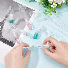 20 piezas de embudos pequeños de plástico transparente, adecuados para botellas de experimentos, aceites esenciales, perfumes, especias, arena y polvo, herramienta esencial para medición y transferencia precisas - Multicolor - Ver 3