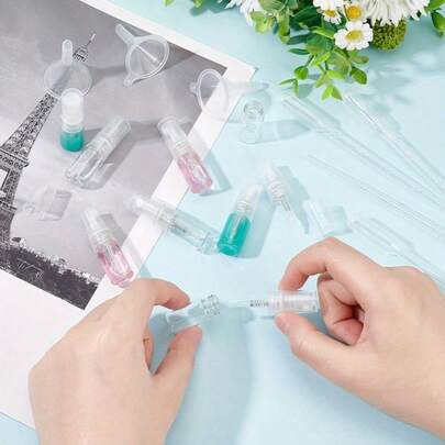 Bộ 20 phễu nhỏ bằng nhựa trong suốt dùng cho chai thí nghiệm, tinh dầu, nước hoa, gia vị, cát, sơn và bột - Công cụ thiết yếu để đo lường và chuyển chất lỏng chính xác.