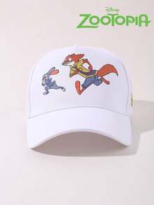 Disney "Zootopia" Nick And Judy Adjustable Baseball Cap, Rabbit And Fox Print, Adult Y2K Outdoor Sun Protection Accessory, Sports & Daily Wear Golf Hat,Summer,Beach,Holiday,Travel - Multicolor - View 2