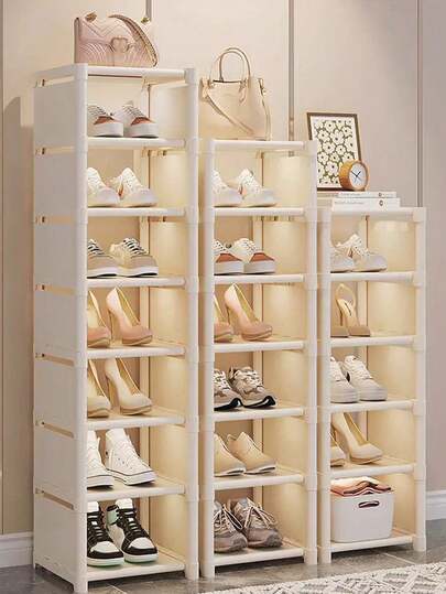 1 Piece/4/5/6 Layer Shoe Rack, Multi-Layer Minimalist Home Shoe Cabinet, Dust-Proof Shoe Box, Large Capacity Indoor Shoe Storage Container, Transparent Plastic Stackable Shoe Cabinet, Space Saving Foldable Shoe Rack, Shoe Box, Sports Shoe Holder Container
