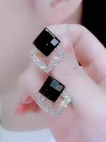 1 Pair European & American Classic & Fashionable Korean Style Design Sparkly Lavender Personalized Luxury Statement Earrings For Women - Multicolor - View 8