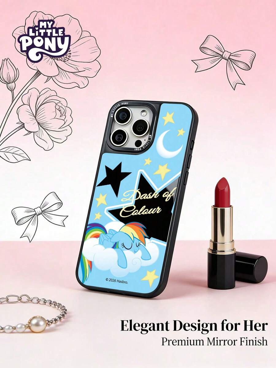 Hasbro MY LITTLE PONY 官方正品黑镜卡通女孩手机壳，节日礼物，兼容苹果 iPhone 17、17 Air、17 Pro、17 Pro Max、11、12、13、14、15、16 Pro、16 Pro Max、14 Plus、15 Plus、16 Plus、15 Pro Max、16 Pro、16 Pro Max - 黑色 - 查看 1