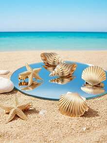 1/3pcs Beach Wedding Starfish Hair Clips, Metal Shell Hair Clips, Mermaid Style Hair Clips, Suitable For Summer Vacation Outfits, Women Hair Accessories, Beach Accessories - Mermaid Hair Clip - View 7