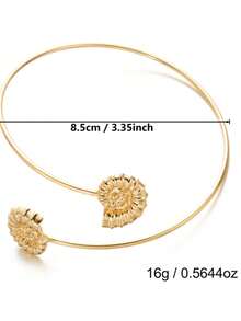 1件沙滩波浪海星贝壳形女士手链 - 适合日常佩戴，是派对或节日礼物的理想之选。 - 金色 - 查看 14