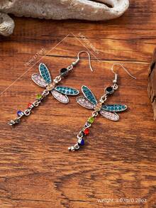 2 đôi bông tai dài hình bướm phong cách retro - Nhiều màu - Xem 4