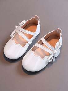 1 par de zapatos de niña con perlas, suela blanda y antideslizante, puntera cuadrada y redonda, zapatos de princesa versátiles y de moda, adecuados para primavera y verano - Blanco - Ver 16