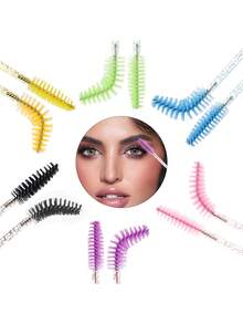 50pcs One-Time Use Eyelash Brush, Spiral Eyebrow Brush, Small Brush, Crystal Rod Eyelash Brush, Beauty And Makeup Tools - Multicolor - View 6