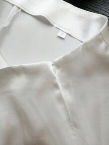 Women's Solid Color Contrast Lace Skirt White Spring - White - View 8