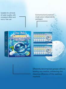 洗衣机清洁泡腾片，洗衣机滚筒去污剂，污垢清洁剂，除臭泡腾片 - 固體 - 查看 4