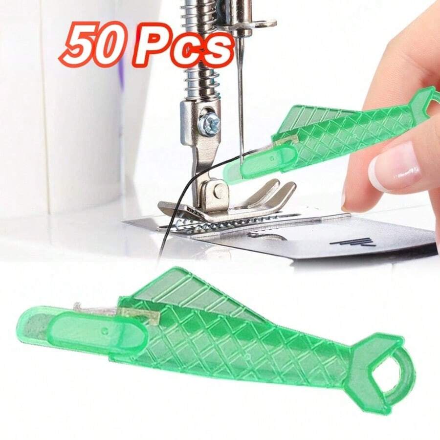 50件装自动穿线器(含钩针工具) - 适用于缝纫机,快速穿线,专为老年人设计,快速更换,钩针穿线工具,适用于手工和机器穿线配件(无色差),由Fasnny出售 - 綠色 - 查看 1