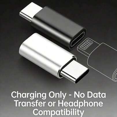 2pcs Lightning To USB-C Female Adapter, Charging Only, No Data Transfer Or Audio Support. Suitable Compatible With Apple Devices, Please Order Carefully!