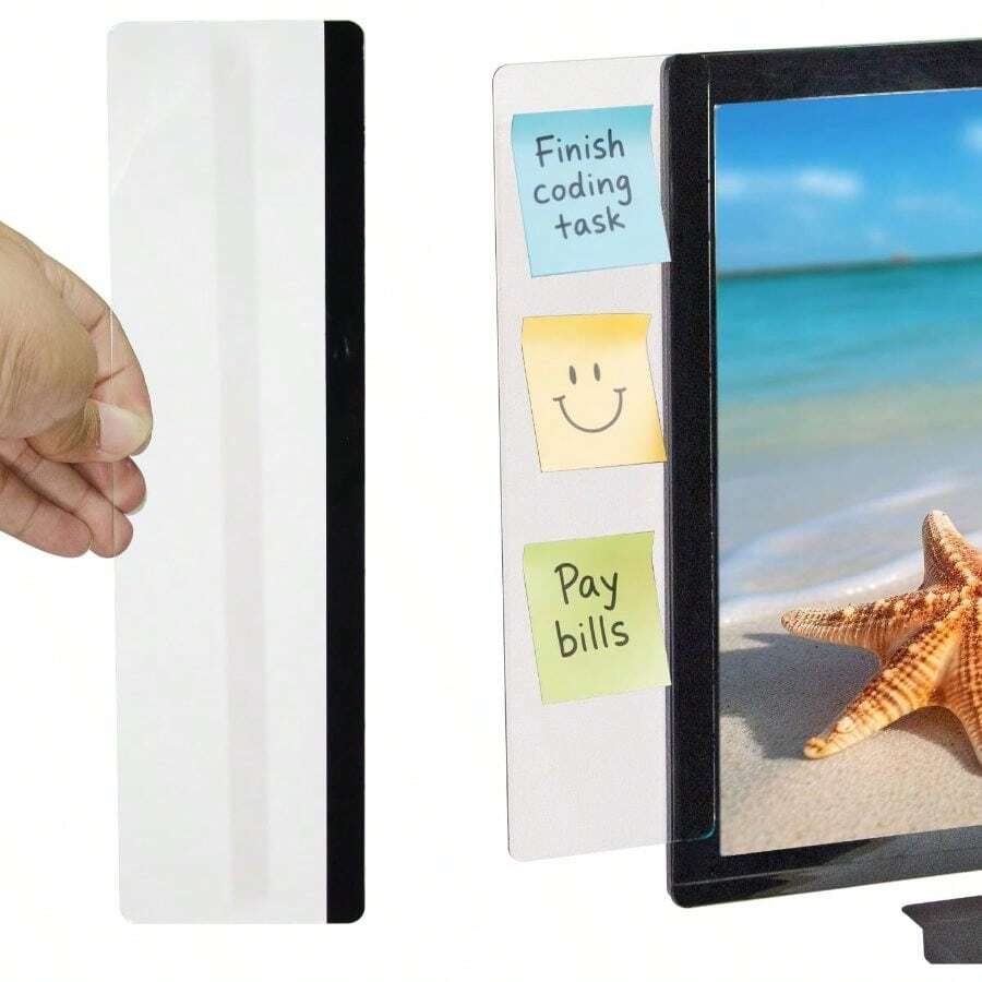 Office Desk Accessories, Monitor Memo Board, Office Supplies, Office Decor, Women Men's Sticky Note Holder, Desk Decor, Cute Desk Accessories 1pcs Transparent Left (Left, 1) - 1 + Left - View 1