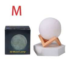 1pc Creative INS Moon Lamp Bedside Table Lamp Bedroom Nightstand Small Night Light Star Projection Dream Light (Plastic Bracket Color Is Random) - White - View 12