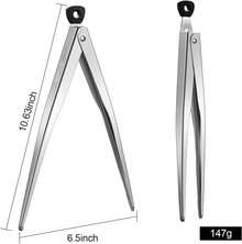 Locking Stainless Steel Kitchen Tongs, 12-Inch Grill Tongs,Heat-Resistant Up To 600°C, Precision Serrated Tip Design - A - View 2