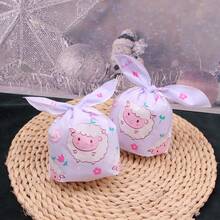 50/100 chiếc Túi quà bằng nhựa hình tai thỏ và mặt cừu dễ thương, chất liệu giống giấy - Màu hồng Macaron và họa tiết cừu hoạt hình, hình trái tim cắt rời và đôi mắt biểu cảm, chất liệu PET/tương tự PET bền, thích hợp cho lễ Phục sinh, đám cưới, sinh nhật, tiệc mừng em bé. - Nhiều màu - Xem 2