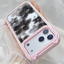 苹果スマホケースiPhone14クリア/ラインストーン付き/ソフトTPU17耐衝撃iphone15かわいい/レトロ/ガーリー - 灰色 - チェックする 3