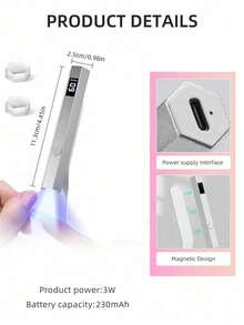 Mini Portable UV Nail Light With Stand, Suitable For Gel Nails, 10s Fast Curing Nail Drying Machine, USB Powered, Home DIY Gel Nail Polish - Silver - View 7