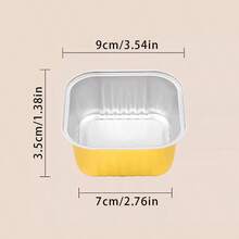 10pcs Air Fryer-Specific Tin Foil Bowl - Reusable - Home Oven Cake Pudding Cup Baking Mold Tin Foil Box - View 3