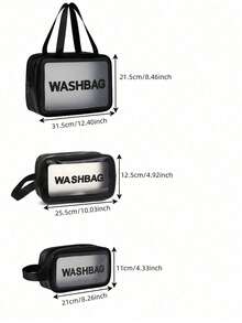 1 túi đựng mỹ phẩm màu đen, túi đựng đồ du lịch/túi đựng cọ trang điểm/túi đựng đồ vệ sinh cá nhân, thiết kế một lớp trong suốt, chất liệu PVC, túi cầm tay đựng đồ vệ sinh cá nhân, túi đựng đồ trang điểm, túi đi biển, vật dụng cần thiết khi đi du lịch. - Nhiều màu - Xem 4