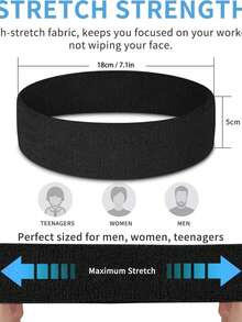 3 Pieces Sweatband Set, Sports Headband For Men And Women, Moisture-Wicking Headband For Tennis, Basketball, Running, Gym - Sweatband[Polyester Fiber],Accessories,Camping - Multicolor - View 2