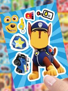 Paw Patrol 汪汪队立大功 8 张表情贴纸 汪汪队立大功 儿童动漫卡通亲子互动教育拼图剪贴簿 DIY 贴纸 - 彩色 - 查看 4