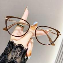 1pc Y2K Style Women's Elegant Cat Eye Transparent Flat Lens Glasses Accessories - Multicolor - View 1