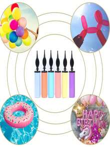 5 Stücke Handluftpumpe, manuelles Aufblasgerät für Latexballons, einfach zu benutzende Luftpumpe für Partydekoration, Weihnachten, Geburtstagszubehör - X - Übersicht 11