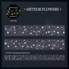 1卷 30mm*2m PET材质和纸胶带，雪花、泡泡、星星、花卉图案装饰胶带，适用于剪贴簿、手账、日记、手机壳、DIY手工等。 - A - 查看 18