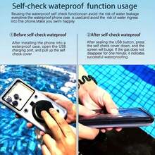 通用型6.9英寸防水潜水手机壳，带自检功能、水下触控和支架，适用于所有手机型号，防震防摔。 - 彩色 - 查看 10