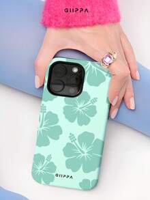 Una elegante funda para teléfono que no incluye cordón ni soporte, 1 pieza, funda para 17 Pro con diseño floral tropical verde menta, compatible con 16/15/14 Pro, funda para teléfono coreana elegante e interesante, adecuada para 11/12/13/14/15/28 Pro Plus, diseño elegante para hombres y mujeres, regalo para Navidad, Día de San Valentín, Pascua, temporada de bodas y cumpleaños para novia. - Multicolor - Ver 2