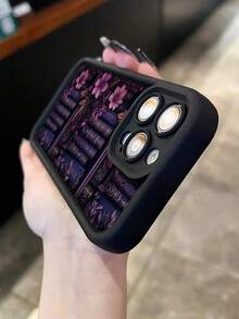 1个全新高竹防摔手机壳，独特紫色书本图案，加厚保护套，兼容苹果17 Pro Max/Air、16、11/12/13/14 Plus、XR、7/8 Plus、15 Pro Max - 黑色 - 查看 4