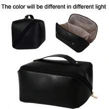 可扩展旅行化妆包，情人节礼物，宽敞的化妆品收纳包，带拉链隔层，可装化妆品和洗漱用品，粉色 - 查看 15