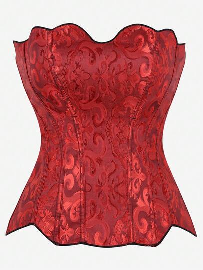 Áo corset nâng ngực, áo corset dệt jacquard giúp nâng đỡ vòng một, thiết kế không dây đeo vai, đồ định hình vóc dáng kiểu cổ điển, đai nịt eo, corset dưới ngực, khóa buộc dây để điều chỉnh độ rộng.