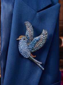 Luxury Heavy Rhinestone Large Bird Brooches - Classic Animal Pins For Women Unisex Casual Party Jewelry Accessories / Friends Gifts Badges Decoration - Bird - View 13