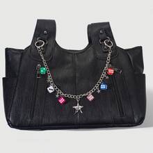 1 pièce Chaîne de sac personnalisée avec dés multicolores, avec décoration minimaliste en forme d'étoile. Convient comme pendentif de sac. Cadeau pour femme, mère, père, graduation et enseignant - Multicolore - Voir 3