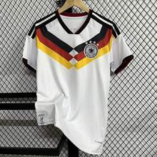 Germany Style White Soccer Jersey, Flag V Stripe Pattern, Breathable Lightweight Football Shirt - 預設 - 查看 1