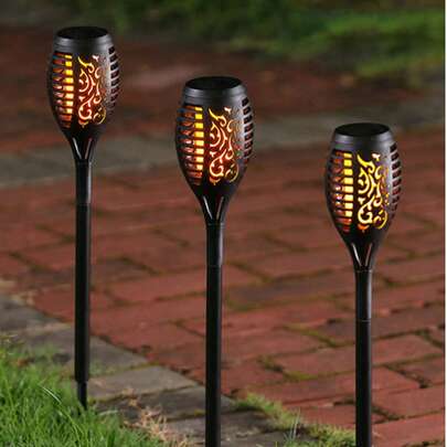 户外花园太阳能灯，12个装，自动开关+400mAh，IP65防水，易于安装。