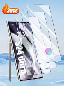 3片装高清钢化玻璃屏幕保护膜,兼容三星Galaxy S24/S24 Plus/S24 Ultra、S25/S25 Plus/S25 Ultra、S26/S26 Plus/S26 Ultra、A56、A16、A36、A17、A26、A57、S25 FE、A07。防摔、防刮、防水、易于安装,手机保护膜。 - 無色 - 查看 4