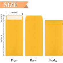 50pcs Cash Envelopes - 3.2x6.6 Inch Brown Kraft Paper Envelopes, Designed For Cash Management, Budgeting, Coin Storage, Checks, Gift Cards And Tickets - Multiple Styles - View 4